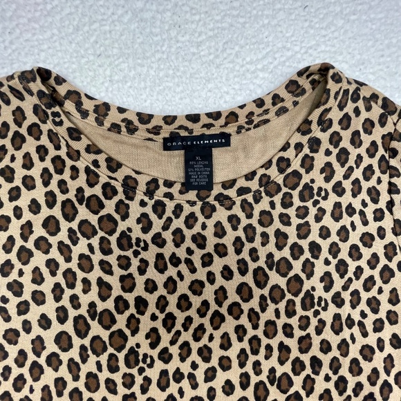 Women’s Grace Elements XL Leopard Print Top - Picture 3 of 12